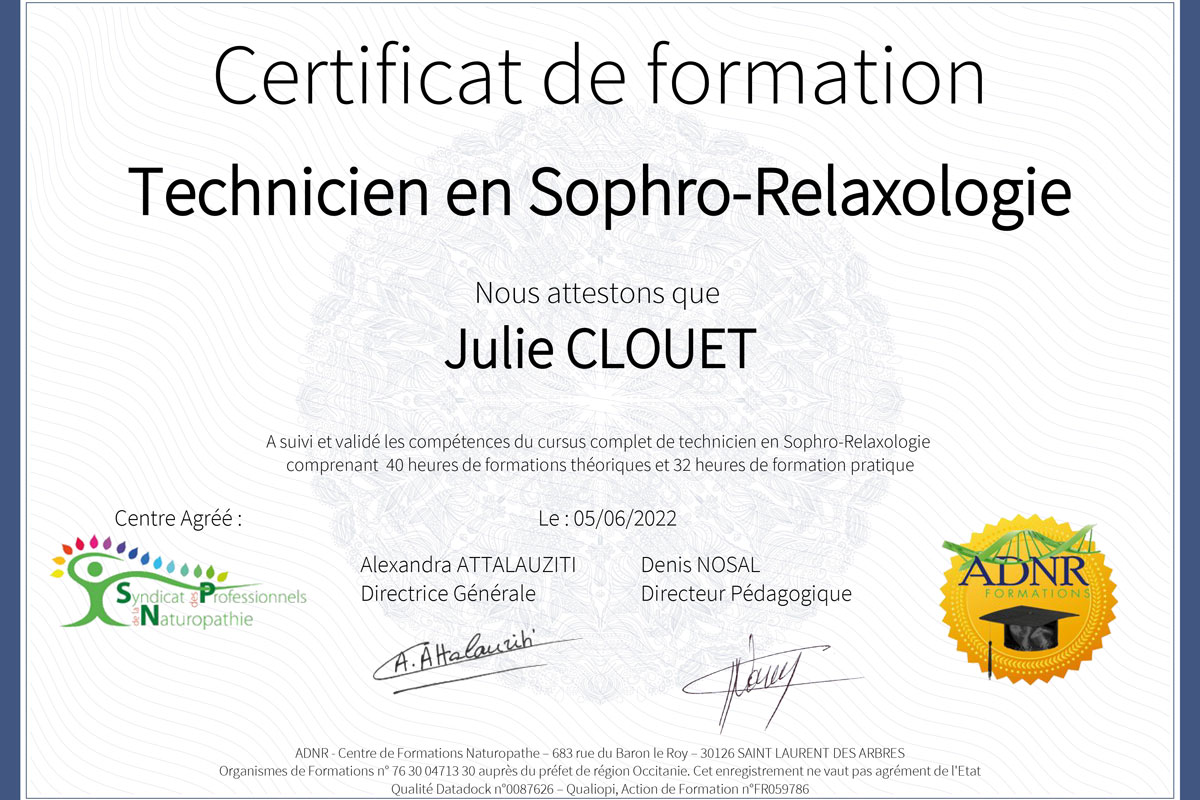 sophrologie relaxologie certificat sophrorelaxologie les andelys julie clouet